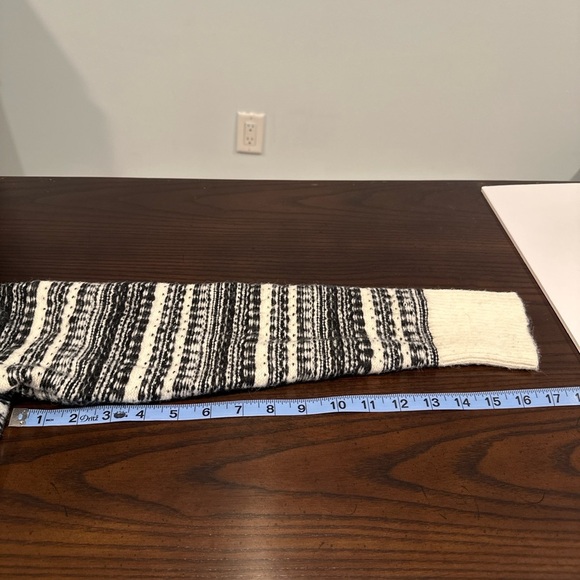 Talbots Black White Striped Mock Neck Sweater Women’s Size M Cozy Winter Knit - Picture 6 of 7